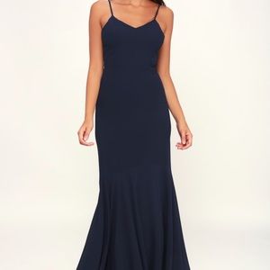 NWT Lulu’s Navy Blue Maxi Dress